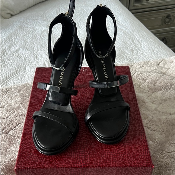 Tamara Mellon Black Strappy Heels